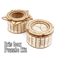 iris box mechanical gear treasure 3d wooden puzzle craft toy brain teaser diy model building kits gift for adults teens