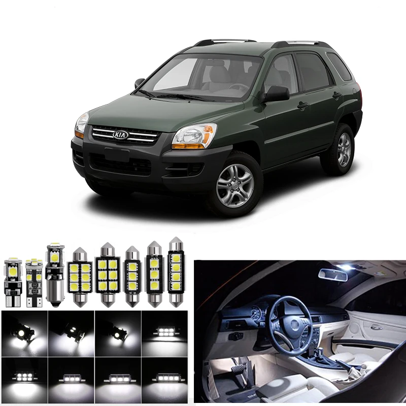 Комплект белых Автомобильных СВЕТОДИОДНЫХ ламп T10 для салона 2005 2010 Kia Sportage Map
