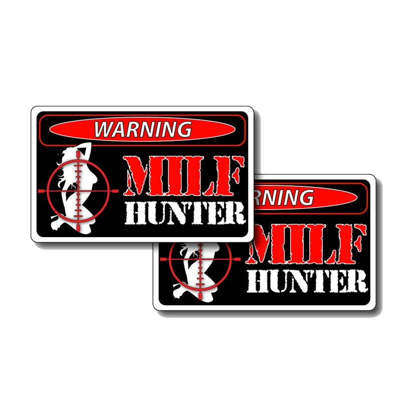 

2 X Sexy Girl Milf Hunter Funny PVC Decal Creative Car Sticker,12cm*7cm