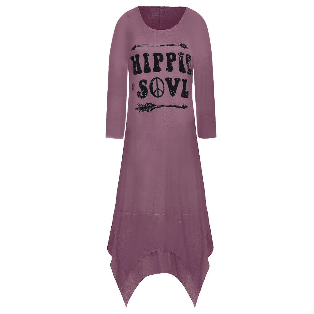 Женское Повседневное платье-макси MISSOMO с буквенным принтом винтажное Свободное