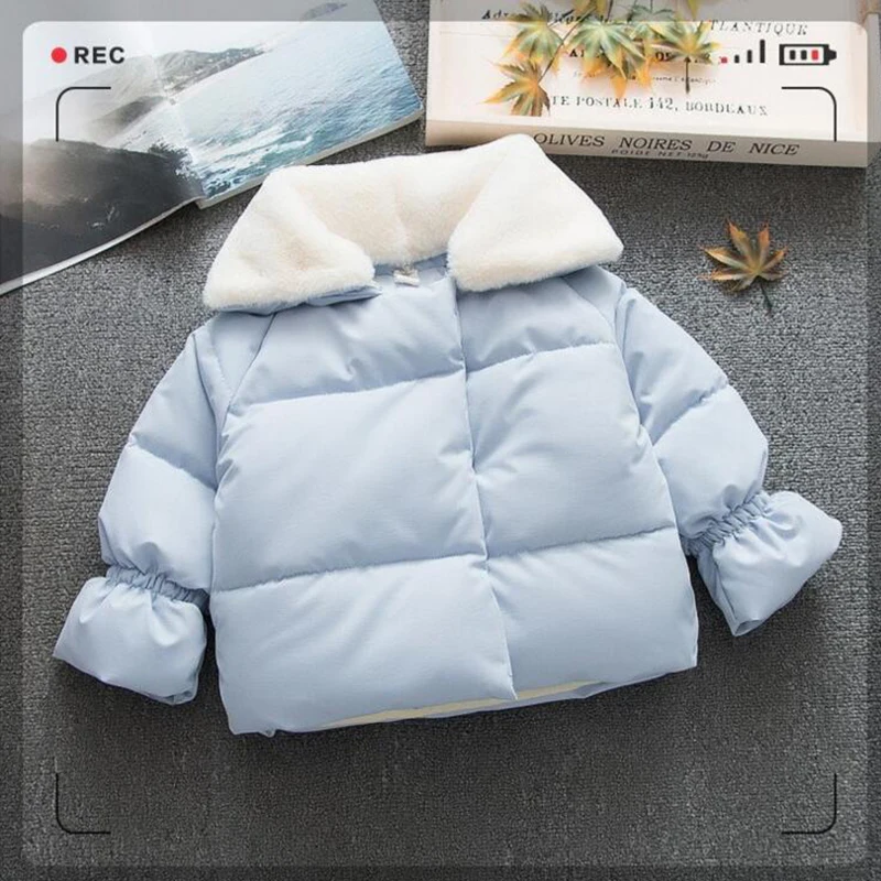 Красивый пуховик для маленьких девочек модное зимнее пальто детская теплая