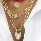 Новинка 2020, креативный дизайн, кулон в форме блока, ожерелье, панцирная кубинская цепь, аксессуары, женские подарки, массивные ювелирные изделия в стиле панк