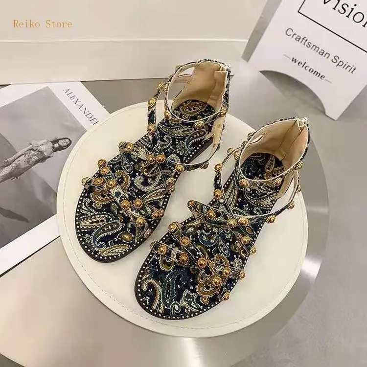 

2021 Summer New Fashion Sandals Women's Shoes Pu Rubber Square Heel Open Toe Ankle-Strap Buckle Zipper Low Heel