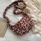 Женская плюшевая сумка из мягкого искусственного меха с леопардовым принтом и принтом зебры, женская сумка, корейские женские вечерние повседневные сумки-тоут с животным принтом на плечо