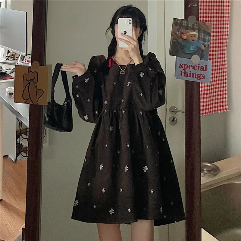 

Vintage Sweet Dress Women Elegant Casual Party Mini Dress Female Casual High Street Japanese Korean Kawaii Dress Women 2021 New