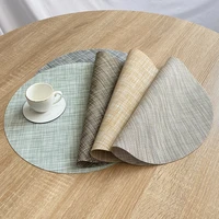japanese style placemat linen style round placemat package plain western placemat home insulation plate mat coaster non slip