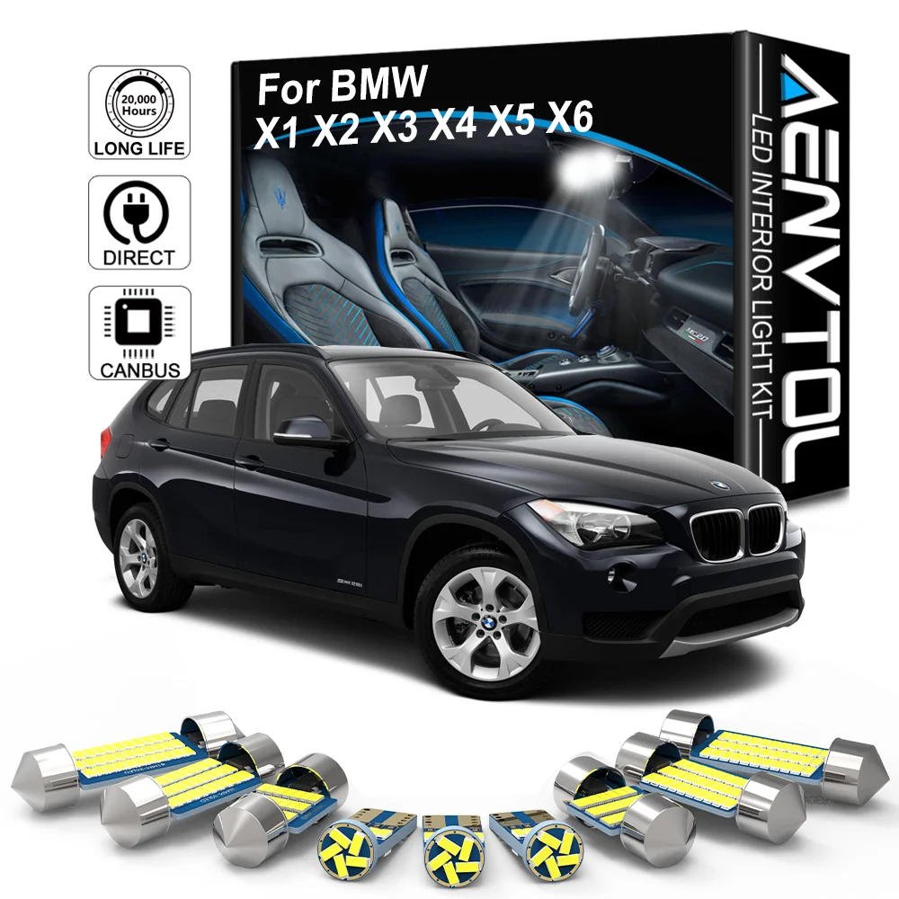 Автомобильные светодиодные внутренние фары AENVTOL Canbus для BMW X1 E84 F48 X2 F39 X3 E83 F25 X4 F26 X5