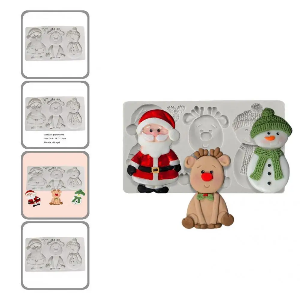 

3D Useful Santa Resin Art Baking Mould Eco-Friendly Silicone Mold Porable for DIY Lovers