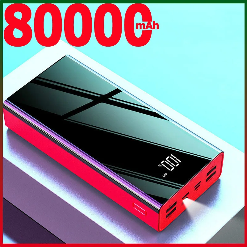 Внешний аккумулятор с 4usb портами и цифровым дисплеем 80000 мАч|Внешние