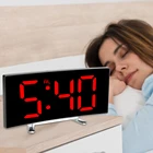 7-дюймовый цифровой будильник, настольные часы с большими цифрами, изогнутые зеркальные часы с регулируемой яркостью, настольные часы со светодиодный ным экраном для детской спальни
