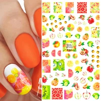 1pc summer fruits 3d nail sticker watermelonstrawberryavocado water decals slider for manicure diy nail art decoration