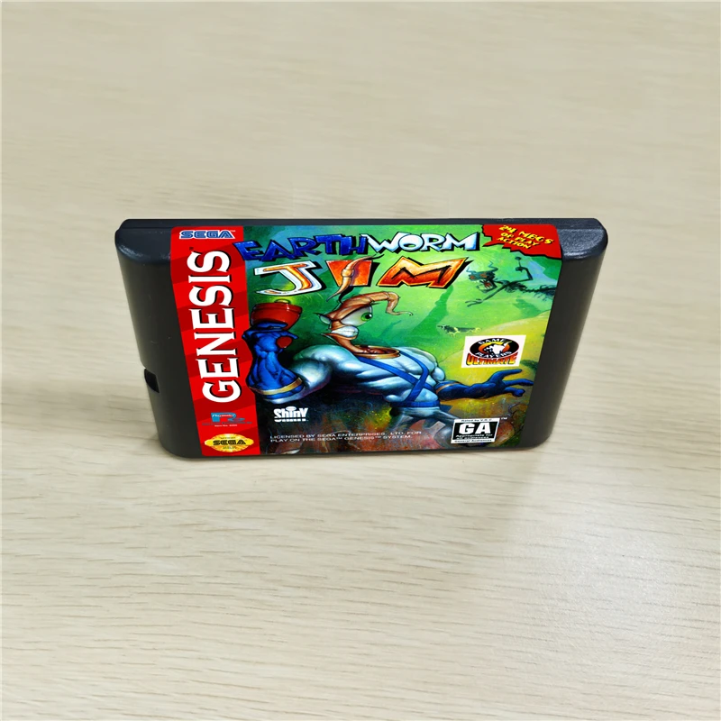 Картридж Earthworm Jim 16 бит MD Games для консоли MegaDrive Genesis|game cartridge bits|cartridge bitcartridge game |