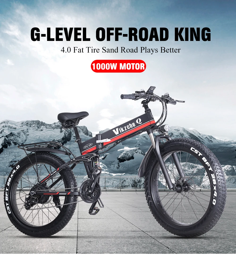 Online Elektrische Bike Neue Super Schnee Ebike 48V 1000W Elektrische Klapp Fahrrad Aluminium Legierung Motorrad Tragbare Elektrische Fett Reifen Bike