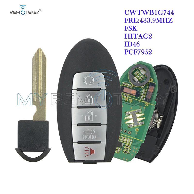 Умный Автомобильный ключ Remtekey CWTWB1G744 5 кнопок 433 МГц ID46 чип для Nissan Armada Infiniti QX56 QX80 2013