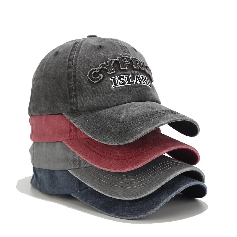 LVYI22 Spring men's washed cotton baseball cap Women fitted hat Adjustable hip hop 3d embroidery Snapback Gorros | Аксессуары для