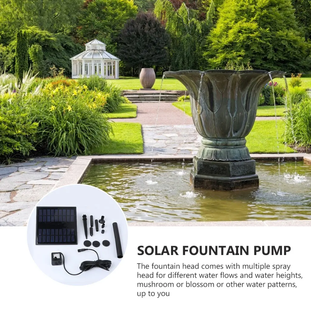 

1.8 W Solar Water Pump Outdoor Watering Submersible Water Fountain for Pond Pool Aquarium Fountains Spout Garden Patio