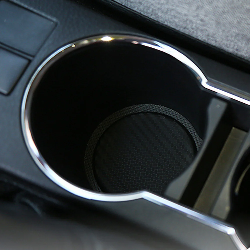 

4pcs Wear-resistant Car Cup Mat Convenient Car Coasters Car Cup Holder Non-Slip Mug Mat for Daily Use (Round, Black)