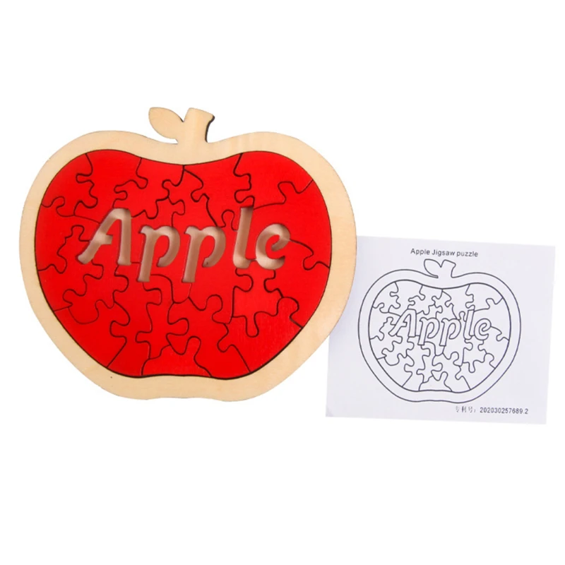 

New Kids Wood Toy Irregular Red Apple 3D Jigsaw Puzzle Wooden Kindergarten Baby Educational Toys For Children Christmas Gifts