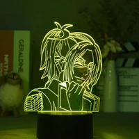 acrylic lamp 3d night light led attack on titan hanji zoe smart figure phone control anime party club birthday decor gift fans