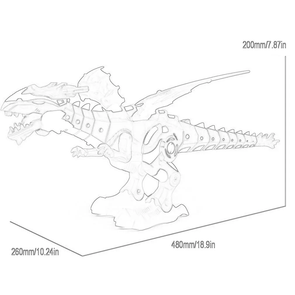

Voice And Light Fire-Breathing Mechanical Dragons Dinosaur Model Toys Electric Spray Dinosaur Toy Kids Toys