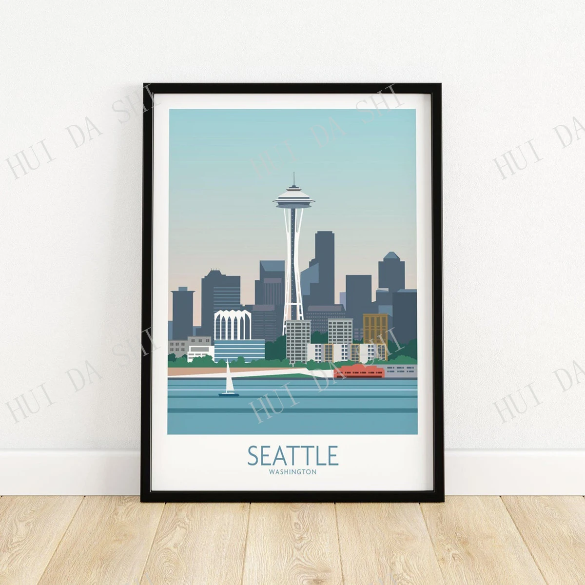 

Seattle Poster Print | Washington Wall Art Print | Travel Poster