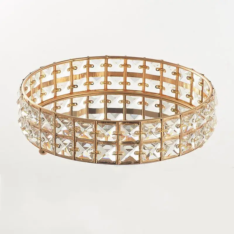 Золотая Хрустальная подставка для торта зеркальная кексов и десертов поднос