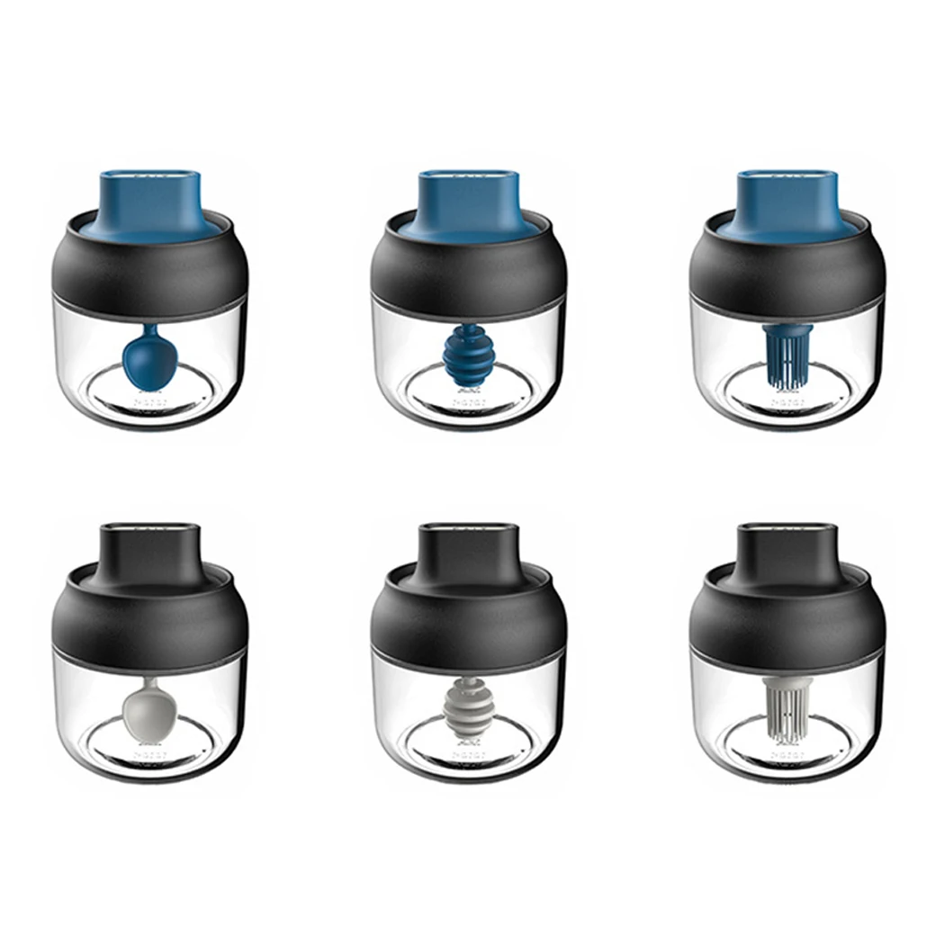 

Стеклянная бутылка для специй, бутылка для масла с кисточкой, контейнер для хранения специй, бутылка для приправ, банка для меда с ложкой, ку...