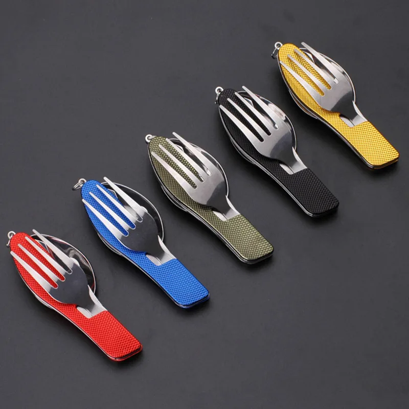 Новое поступление Складные портативные столовые приборы из нержавеющей стали