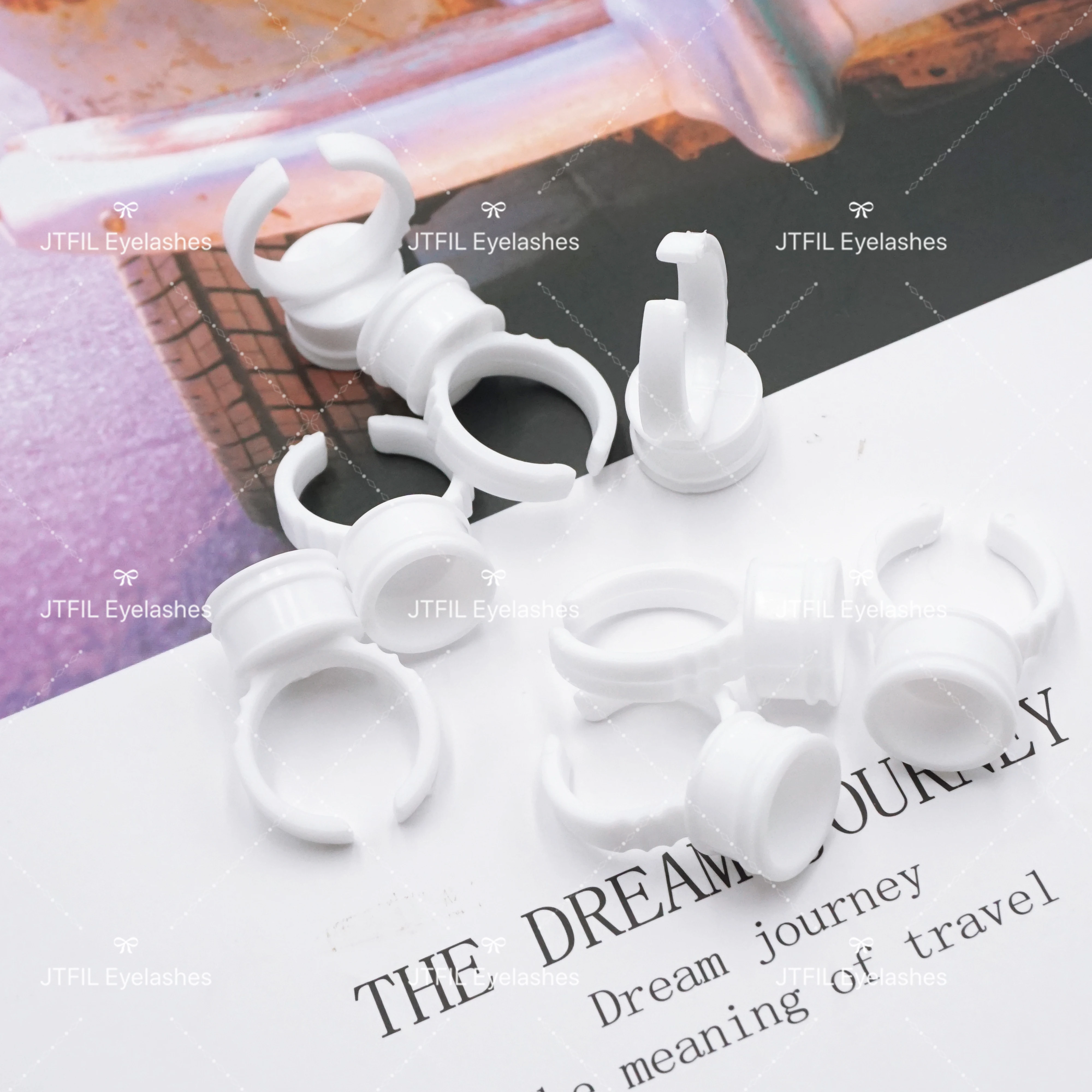

100pcs disposable lash extension glue holder ring eyelash Adhesive glue Tattoo Pigment Container Ink Pallet holder ring