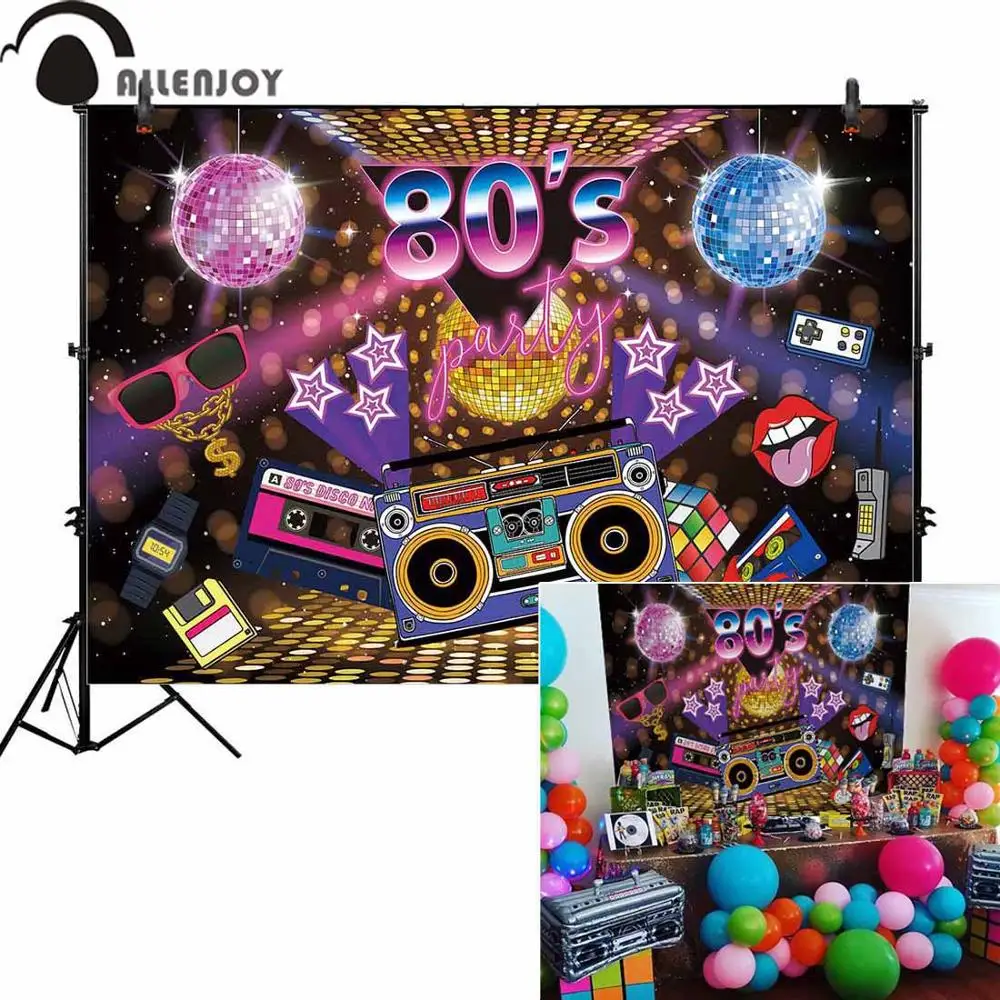 Фон для вечеринки Allenjoy в стиле 80 х годов студийный фон с блестками дискотеки