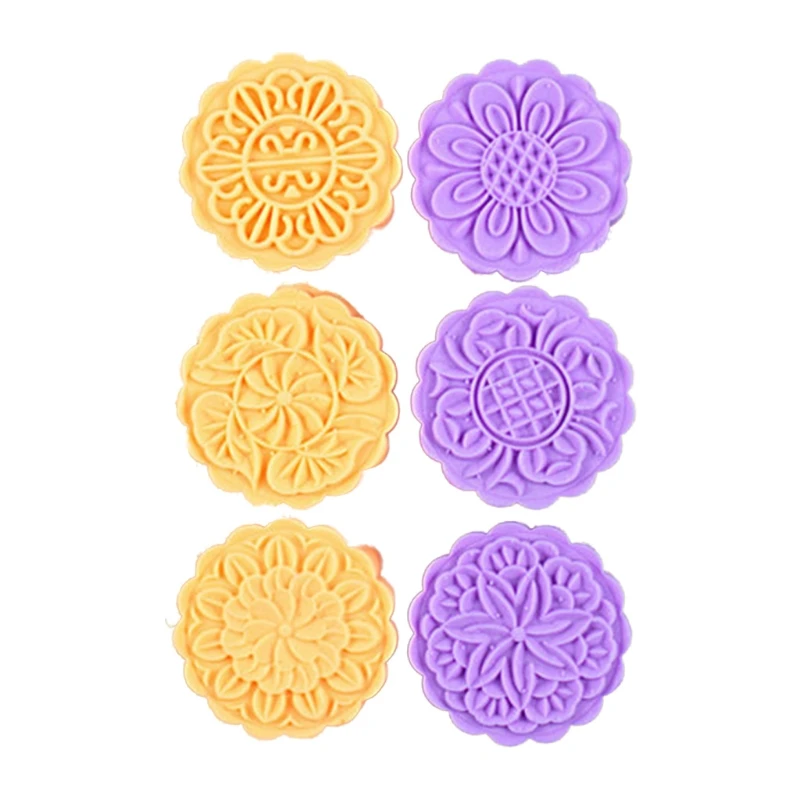 

Plastic Mooncake Mold 100g Round Flower Stamps Biscuit Cookie Cutter Mould DIY