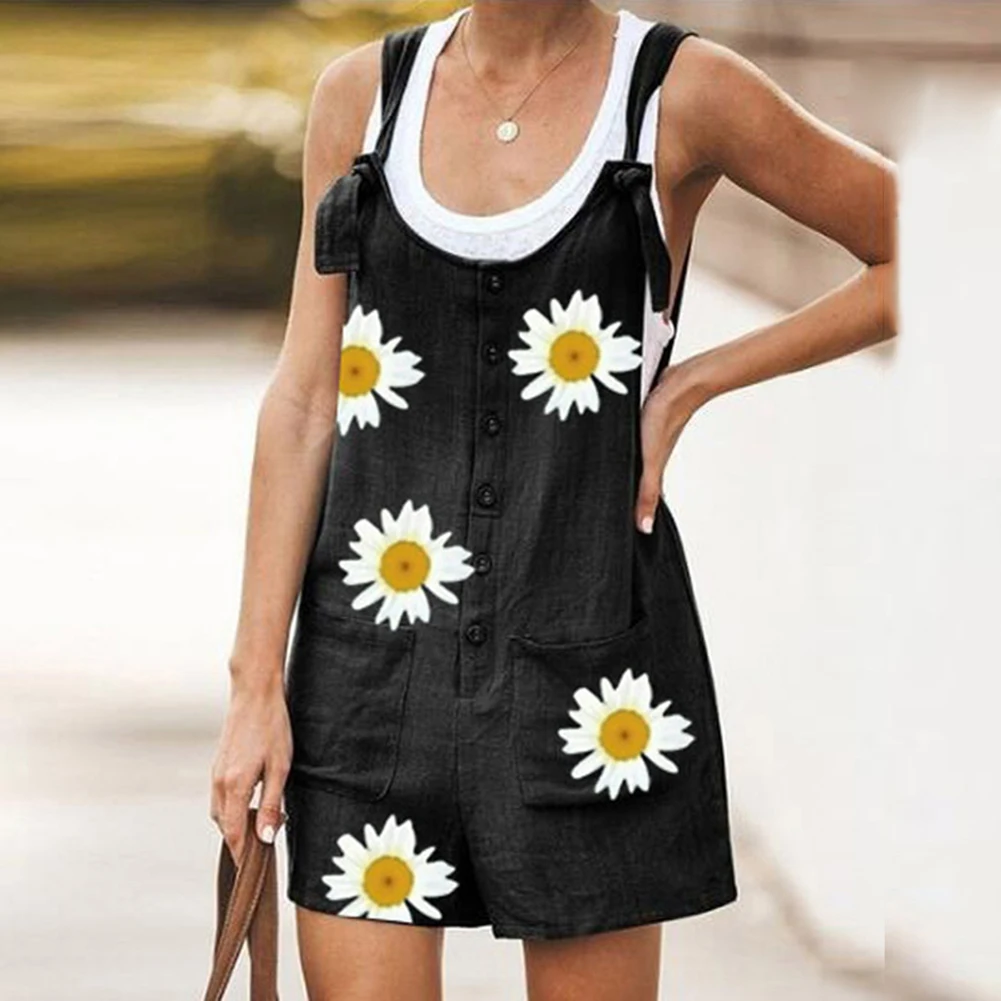 Комбинезон для девочек из хлопка и льна с принтом Marguerite |