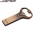 JASTER медный usb флеш-накопитель в форме сердца, 4 ГБ, 16 ГБ, 32 ГБ, 64 ГБ