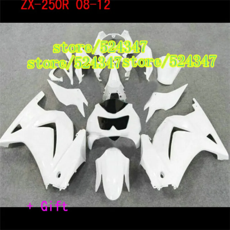 

NEW ABS Full Fairings Kit Fit for Kawasaki Ninja 250 EX250 ZX250R 2008 2009 2010 2011 2012 08 09 10 11 12 13 14 White glossy
