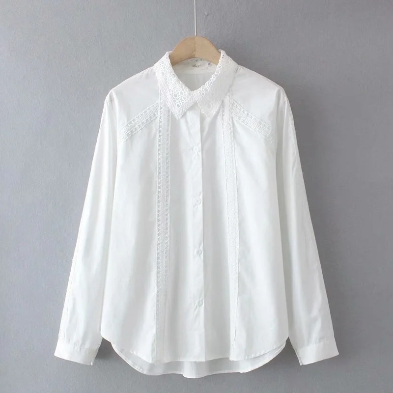 

Plus Size XL-4XL White Black Long Sleeved Tops Women Solid Color Officewear Blouse Ladies' Elegant Muslimah Blusas