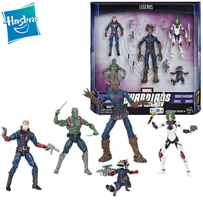 

Hasbro Marvel Legends Guardians of the Galaxy 3.75-Inch Group of Five Star-Lord Groot Drax Gamora Action Figure Collection Toy