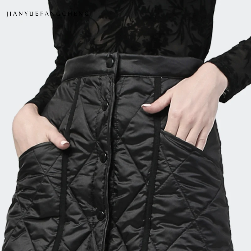 Модные сапоги выше колена на утином пуху мини юбка женская зимняя теплая обувь