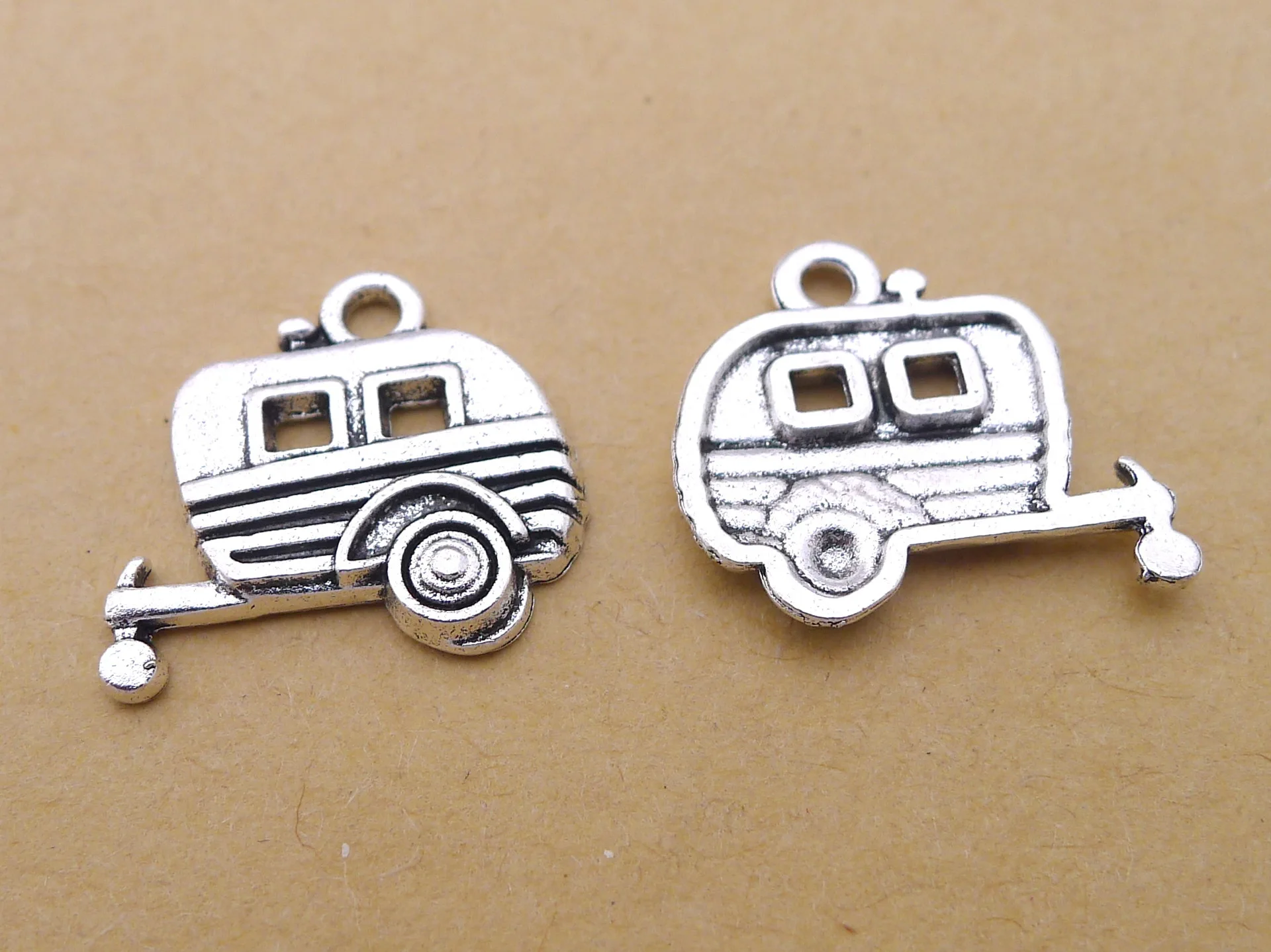 

Charm for making jewelry 10pcs 17x20mm antique silver color carriage charms