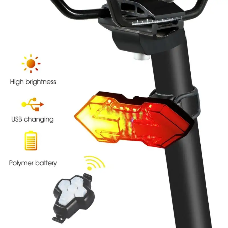 

WEST BIKING Remote Control Taillight Night Riding Warning Safety Light Waterproof Bike Turn Signal USB Charging Riding Equipment