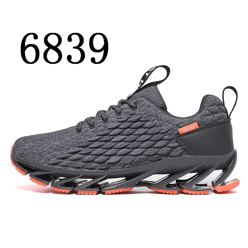 6839-Gray Мужская обувь для бега новые трендовые дышащие модные кроссовки Повседневная спортивная обувь уличные кроссовки для бега - Цвет: 6839-Gray