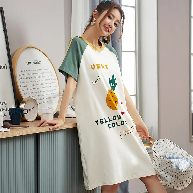 New Spring and Summer Cotton Nightdress Women's Loose Thin Casual Sleeveless Sleep Tops Cotton Dress Girls Home Wear