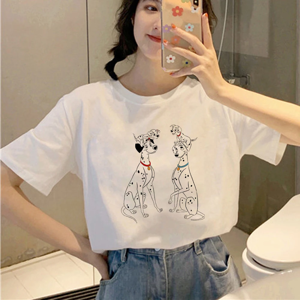 

Disney 101 Dalmatians Women Plus Size Cartoon Ladies Clothes Spotted Dogs Graphic Tee Tshirt Women Female Top Clothing T-shirt