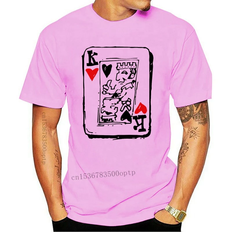 

Новая мужская футболка 2021 2021 футболки с принтом Футболка с принтом покер король сердца покерные карты Ace Joker модная Техасская надпись крутая...