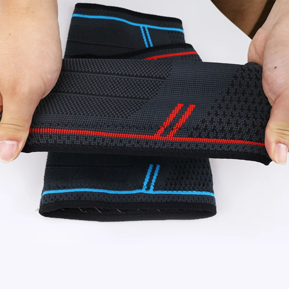 

A Pair of Cycling Knee Support Braces Silicone Non-slip Sports Kneepad Fitness Running Elastic Sports Knee Pad (Rand