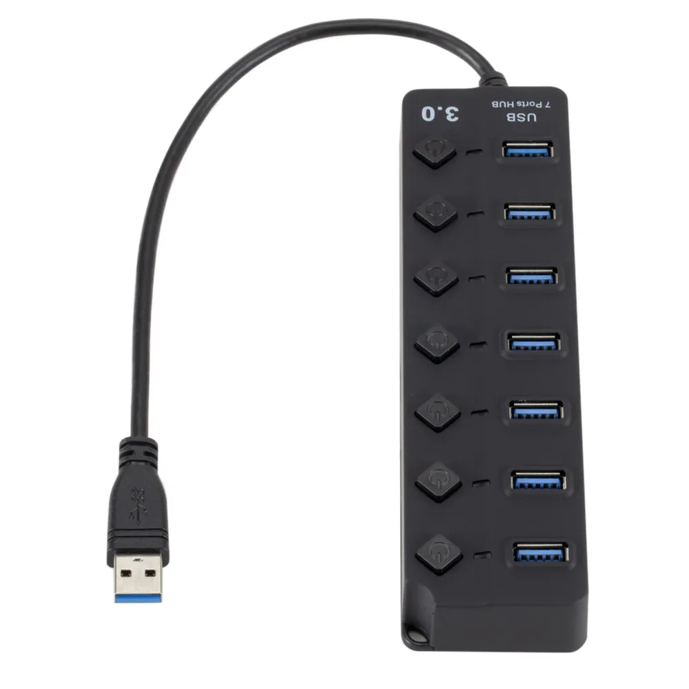 Usb-хаб Высокоскоростной 7 портов USB 3 0 разветвитель концентратора вкл/выкл с