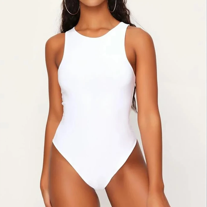 

O Neck Summer Sleeveless Sexy Bodysuit Women Off Shoulder Body Tops Streetwear White Bodysuits suit clothes top catsuit size