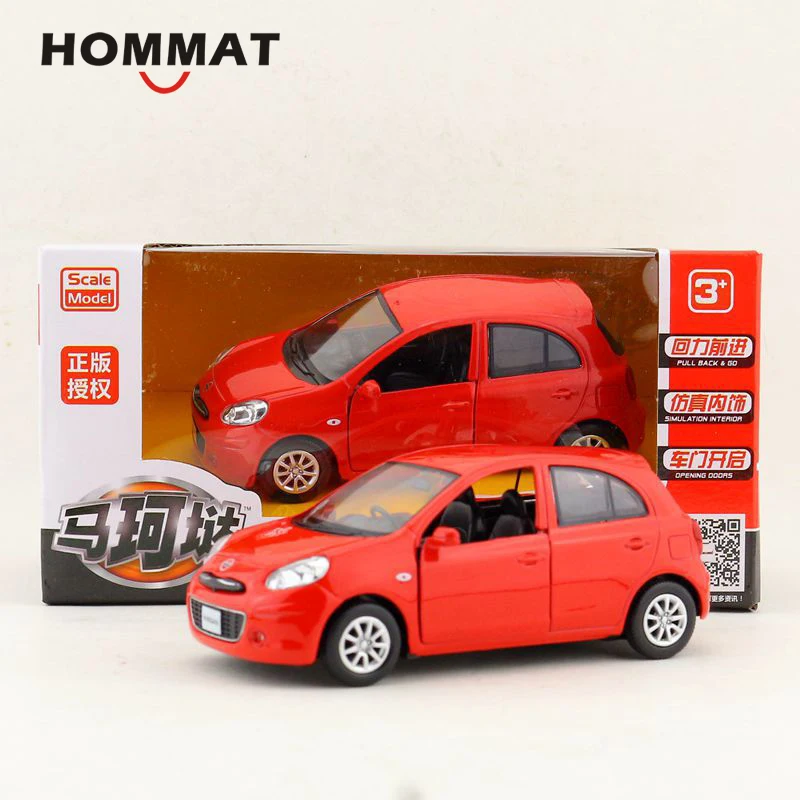 HOMMAT масштаб 1:36 Nissan March Seden автомобиль игрушечный модель из сплава металла литая