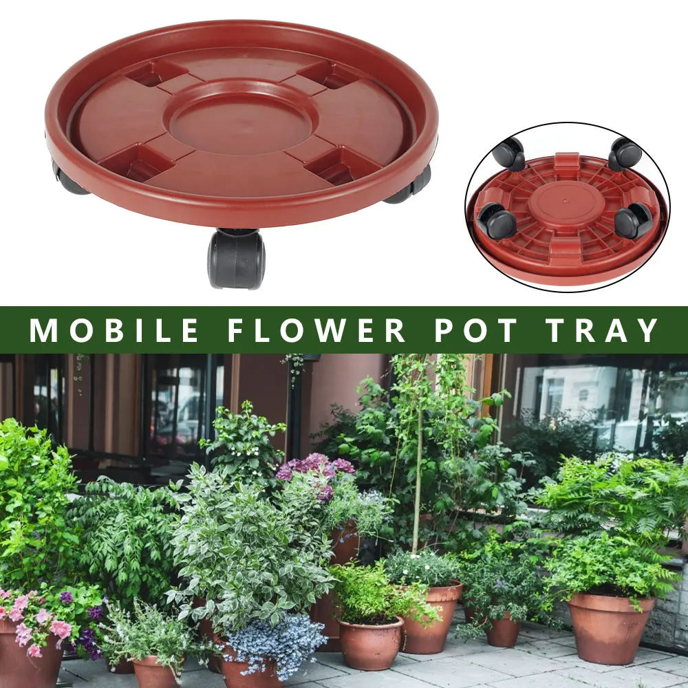 

Movable Plant Stand Flower Pot Tray Indoor Outdoor Balcony Garden with Universal Wheel Heavy Duty Rolling Potted Rack