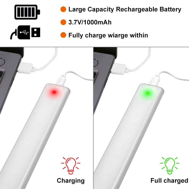 244060 leds pir led motion sensor light usb rechargeable led under cabinet night light for kitchen closet wardrobe stairs free global shipping