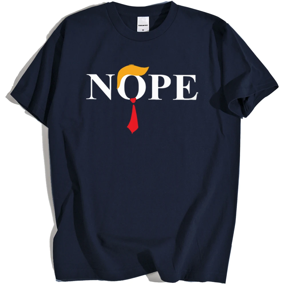 

Футболка мужская с надписью Nope, крутая Свободная рубашка с коротким рукавом и круглым вырезом, летняя футболка в стиле хип-хоп, дышащая одеж...